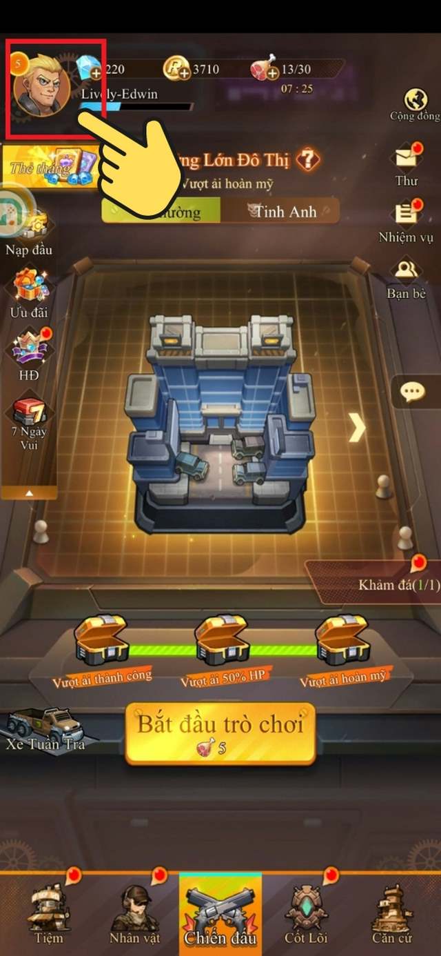 bước 1: chạm vào ảnh đại diện