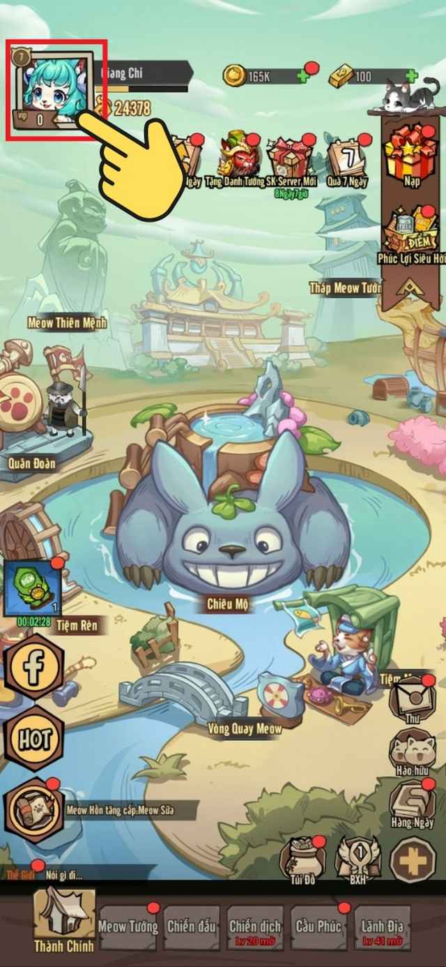 bước 1: chọn ảnh đại diện