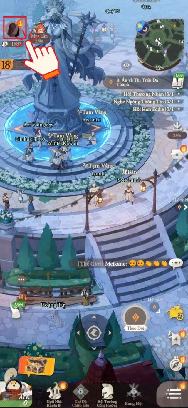 bước 1: khởi động trò chơi hành trình afk