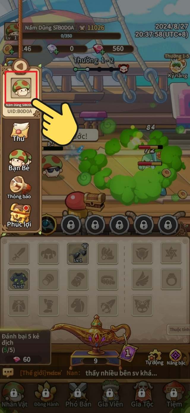 bước 1: nhấn vào ảnh đại diện
