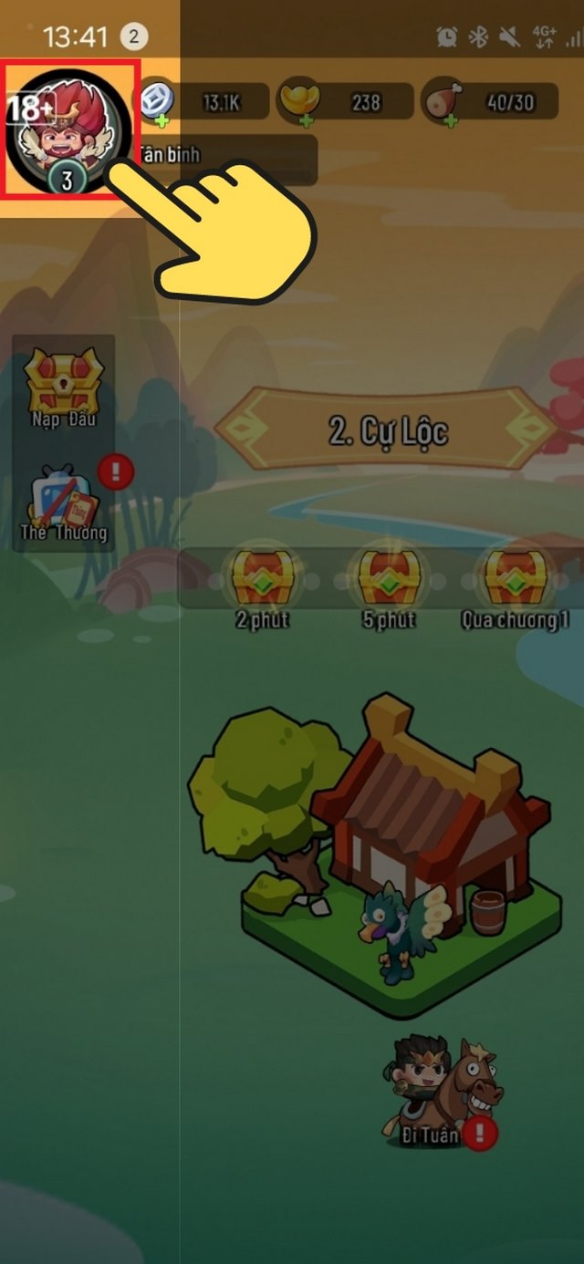 bước 1: nhấn vào avatar của bạn