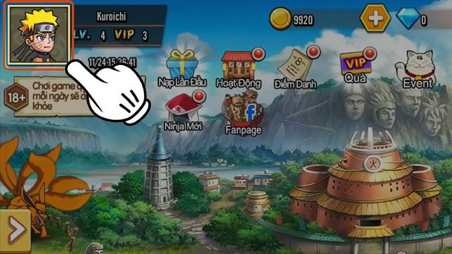 bước 1: truy cập game và chọn avatar