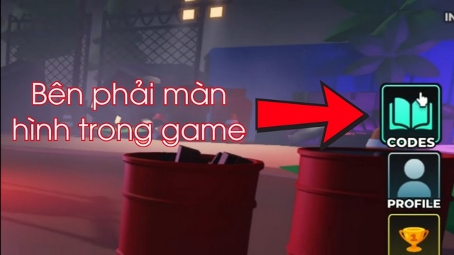 bước 1: truy cập vào game chọn biểu tượng "codes"
