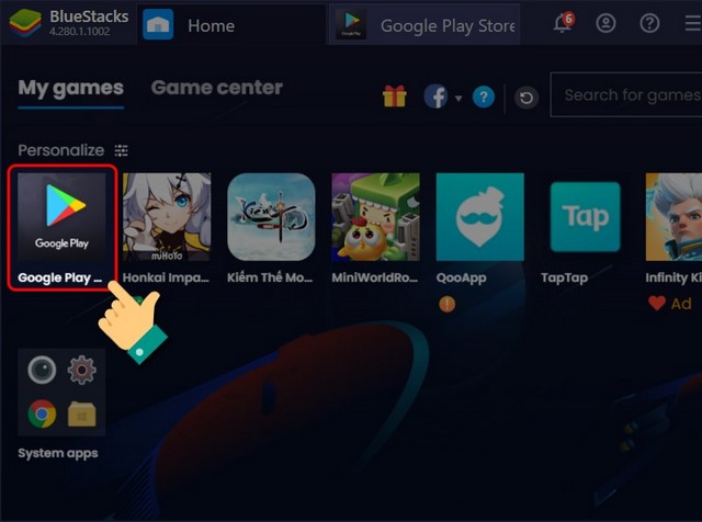 bước 1: vào google play