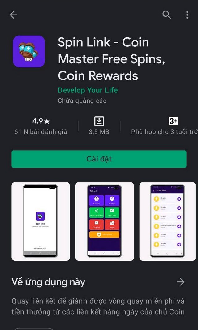 bước 2: cài đặt spin link