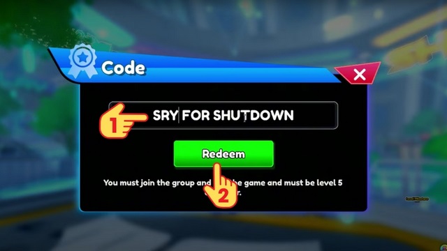 bước 2: điền code anime rangers x (arx) 