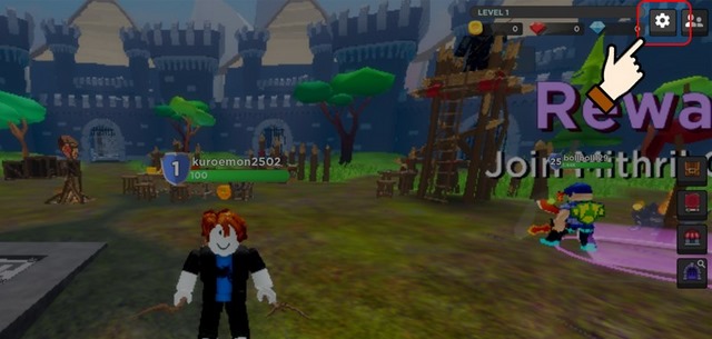 bước 2: nhấn vào biểu tượng bánh răng
