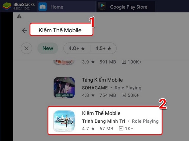 bước 2: tìm kiếm tên kiếm thế adnx mobile