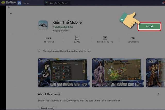 bước 3: click vào install để cài đặt