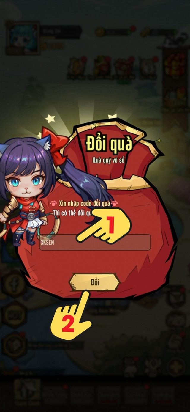 bước 3: nhập code