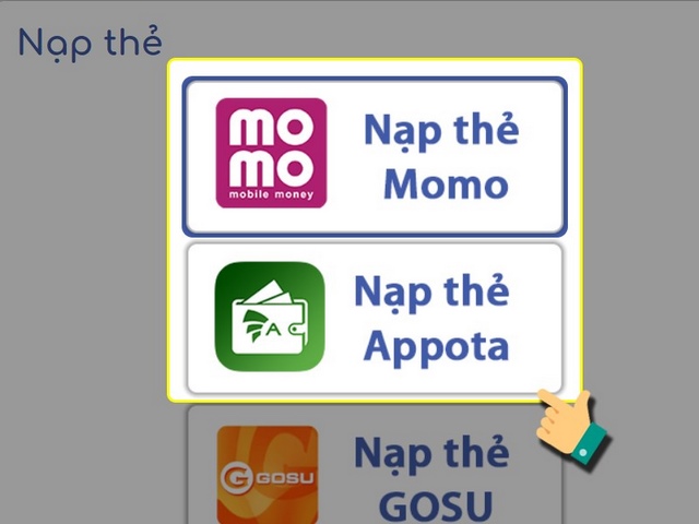 bước 4: chọn một phương thức thanh toán
