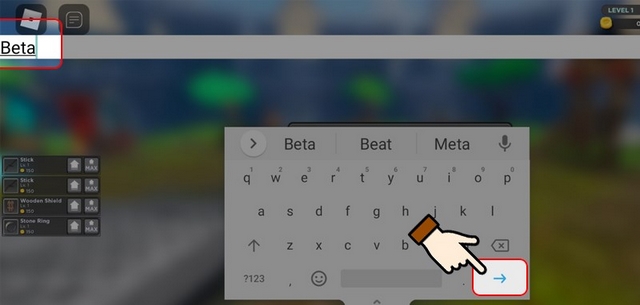 bước 4: nhập code dungeonfall