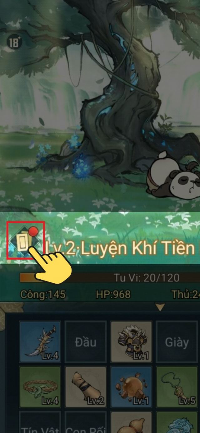 bước 6: chọn vào biểu tượng hộp thư