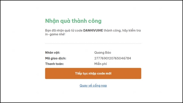 bước 6: màn hình sẽ hiển thị thông báo
