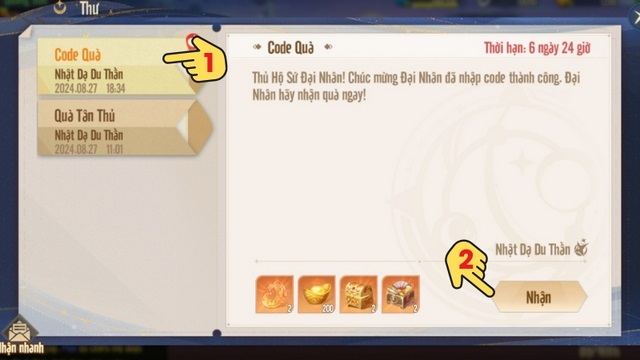 bước 8: mở thư và nhấn nhận