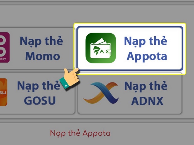 cách nạp kiếm thế adnx mobile thẻ game appota
