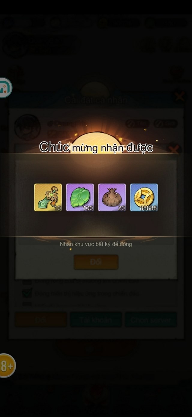 nhập code thành công màn hình sẽ hiển thị