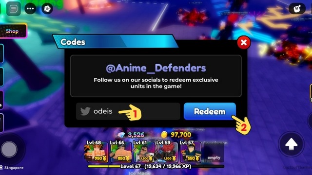 nhập mã để nhận quà